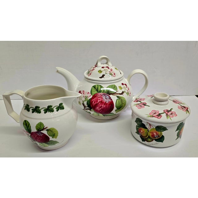 White Vintage Pomona Portmeirion Coffee/Tea Set Apples & Flowers Pattern For Sale - Image 8 of 10