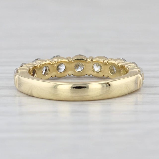 2010s 1.26ctw Diamond Wedding Anniversary Band 18k Yellow Gold Sz 5.25 Stackable Ring For Sale - Image 5 of 8