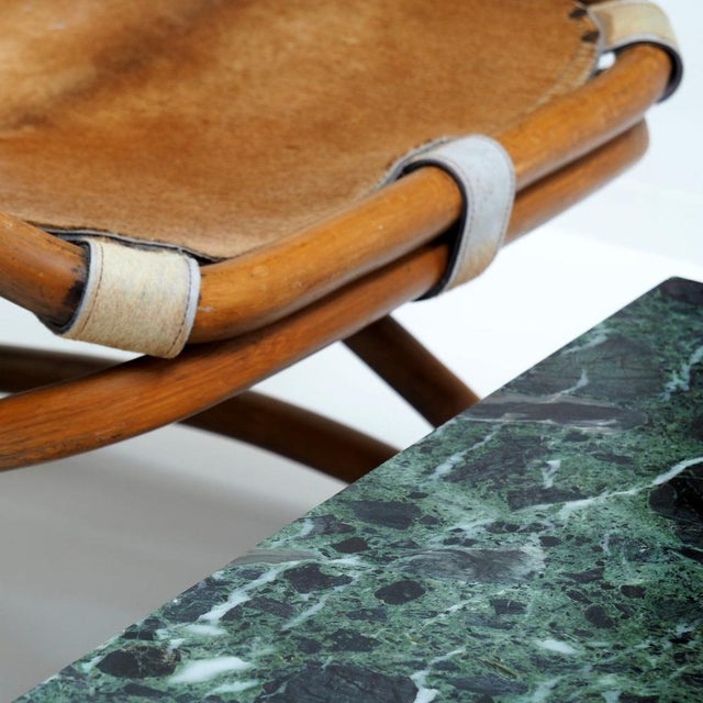 Square Coffee Table with Green Marble Top, 1960s For Sale - Image 9 of 10