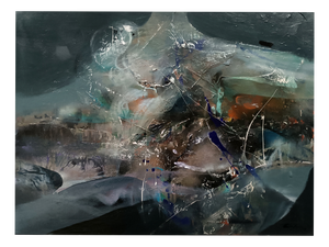 Ovidiu Kloska, Strong Desire to Fly Over a Night Lake, Acrylic on Canvas
