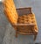 Hi, 1960s era mid century vintage caned tufted back and seat velvet or velour armchair. Orange material. Light wood...