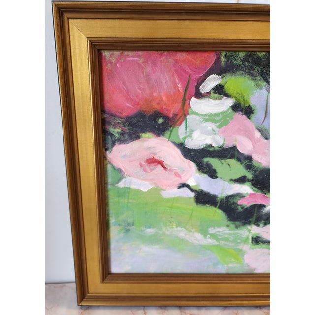 Late 20th Century Waterlilies Oil Painting For Sale - Image 10 of 14