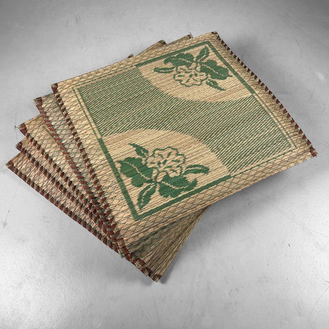 Wood Vintage Japanese Zabuton Floor Cushions, 1970s, Set of 5 For Sale - Image 7 of 10