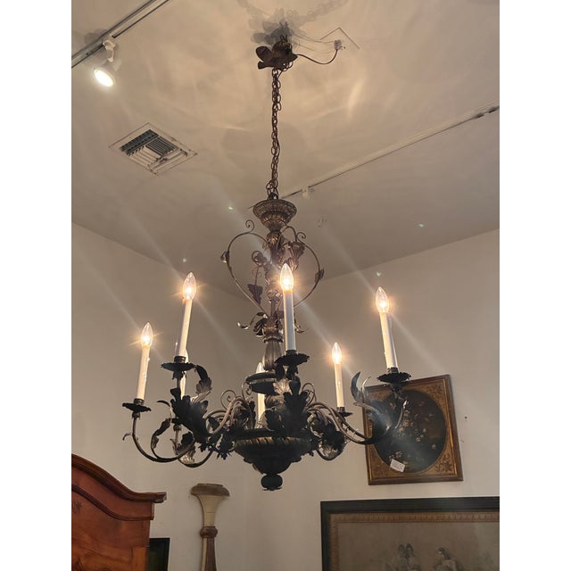 Late 20th Century Large French Provincial Style Chandelier For Sale - Image 4 of 6