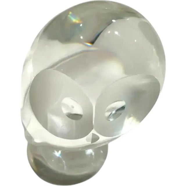 Steuben Glass Vintage Signed Steuben Mid Century Modern Crystal Perched Owl Figurine For Sale - Image 4 of 9