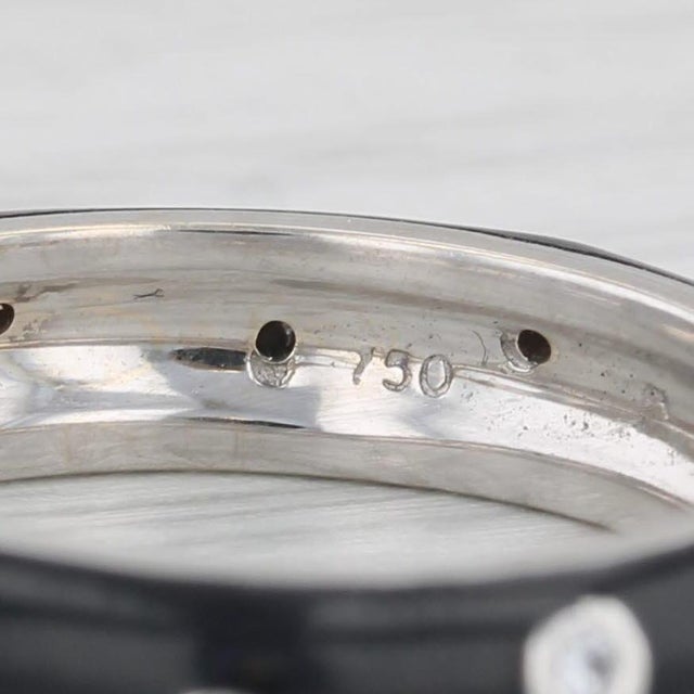 Hidalgo 0.18ctw Diamond Black Enamel Ring 18k White Gold Stackable Ring Size 6.5 For Sale In Greensboro - Image 6 of 8