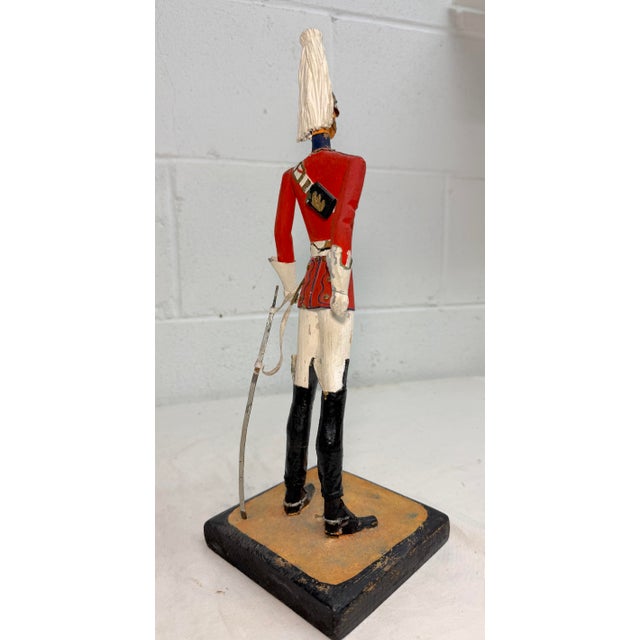 Wood Antique 19th Century British Life Guard Troop Hand Carved Wood Sculpture Statue For Sale - Image 7 of 18