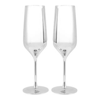 Maybach by Robbe & Berking Pair of Silver Plated Champagne Flute For Sale