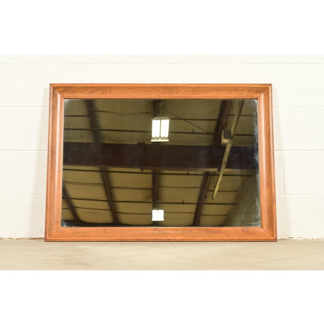 American Ethan Allen Early American Carved Solid Maple Framed Mirror For Sale - Image 3 of 10