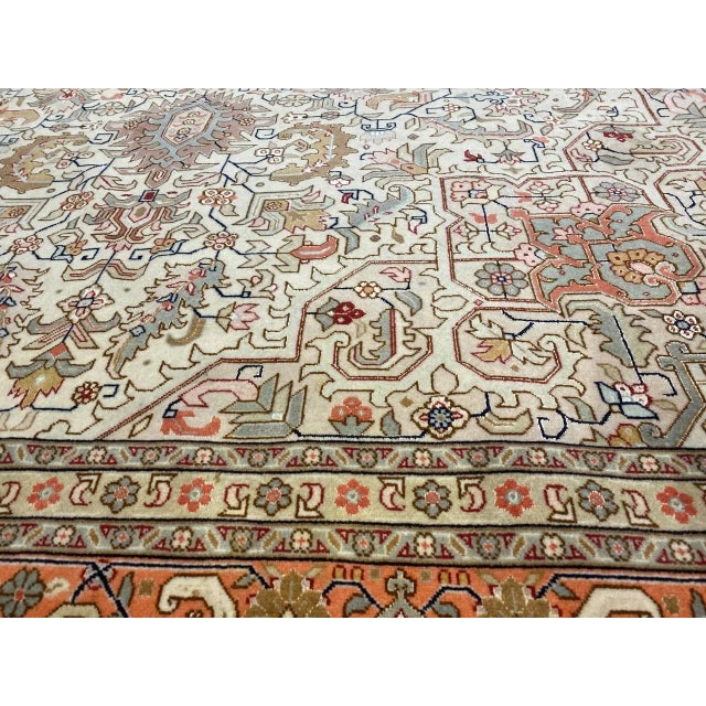 Traditional 2010s Ivory Persian Tabriz Silk & Wool For Sale - Image 3 of 10