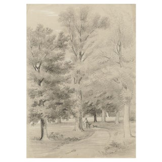 Alexander Monro, The Entrance to the House at Albury, Surrey, 1836, Chalk Drawing For Sale