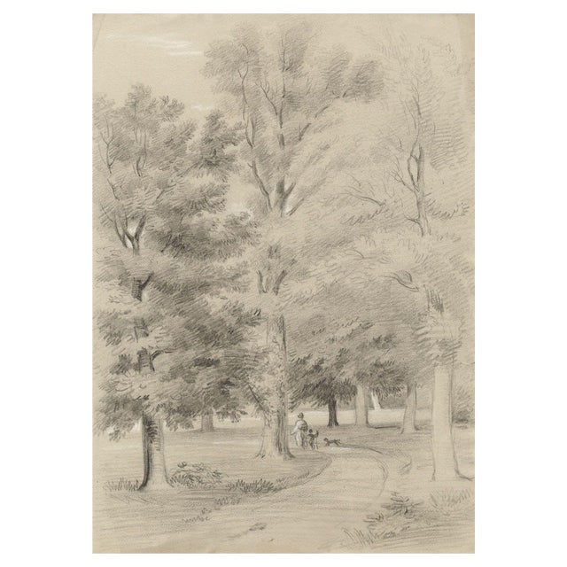Alexander Monro, The Entrance to the House at Albury, Surrey, 1836, Chalk Drawing For Sale