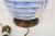Blue and White Mid Century Studio Pottery Table Lamp With Sailing Motif and Dual Pull Chain Lights For Sale - Image 10 of 12