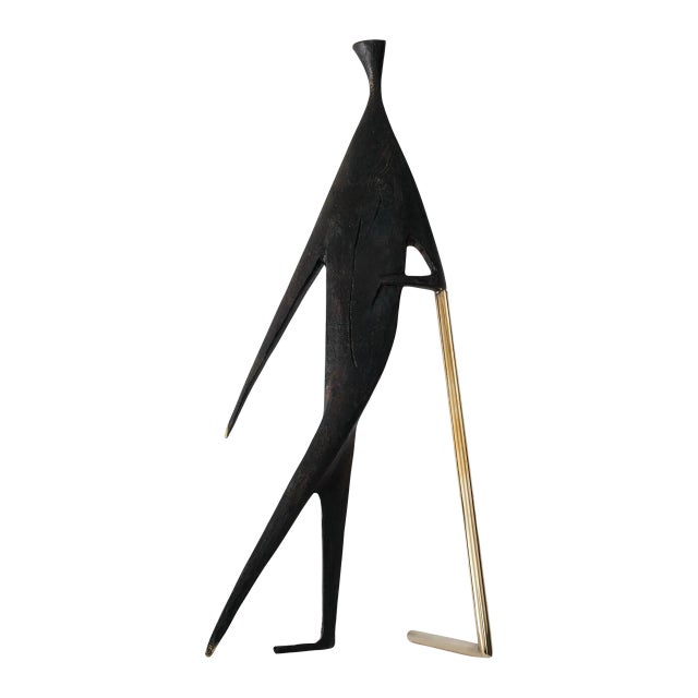 Carl Auböck Model #4060 'Man With Stick' Brass Sculpture For Sale