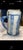 Embossed Blue and White Stoneware Pitcher by Robinson Pottery Company. For Sale - Image 4 of 5