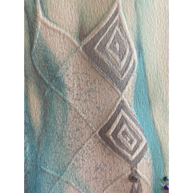 Alabaster 1980s Mixed Media Art Deco Wall Art by Mary Vickers. Signed For Sale - Image 8 of 13