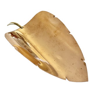 Copper & Brass Leaf Tray From 60's For Sale