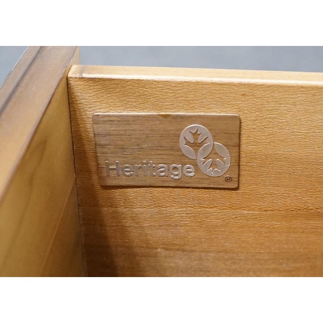 Brown Drexel Heritage Solid Walnut Louis XV French Provincial 28" Bombe Gentleman's Chest For Sale - Image 8 of 12