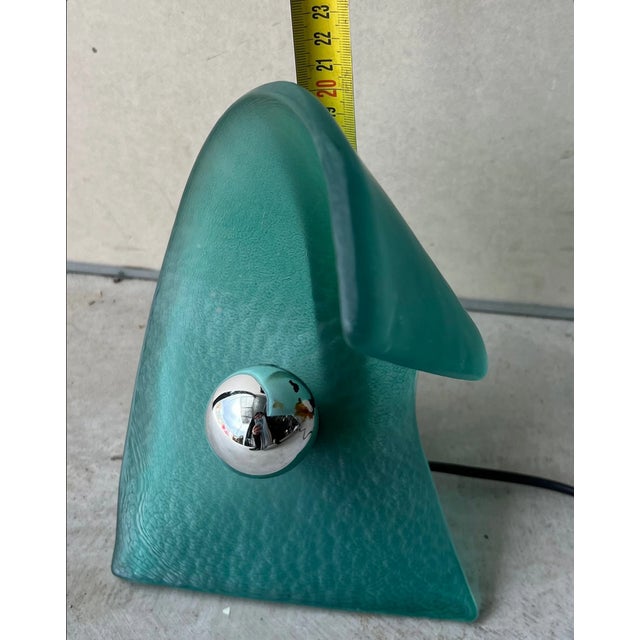 Mid-Century Modern Art Deco Table Lamp in Murano Glass from De Majo, 1980s For Sale - Image 6 of 7