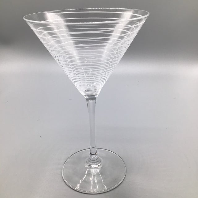 Mikasa Mikasa Circle Etched Martini Glasses- Set of 4 For Sale - Image 4 of 13