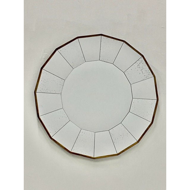 Gold Mid-Century Modern Scalloped Round Mirror For Sale - Image 8 of 11