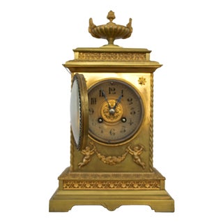 Bronze and Brass Table Clock, 19th Century For Sale