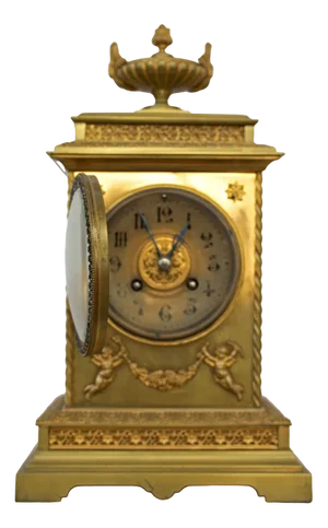 Bronze and Brass Table Clock, 19th Century