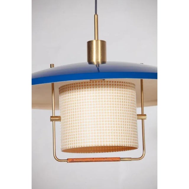 1950s Blue Counterweight Pendant Light by Gaetano Sciolari for Stilnovo, 1950s For Sale - Image 5 of 11