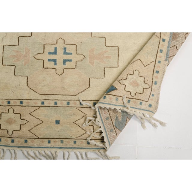 Geometric Wool Tribal Vintage Carpet For Sale - Image 4 of 10
