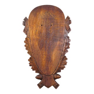 Vintage Wooden Base Trophy Mounting Plaque for Deer Skull For Sale