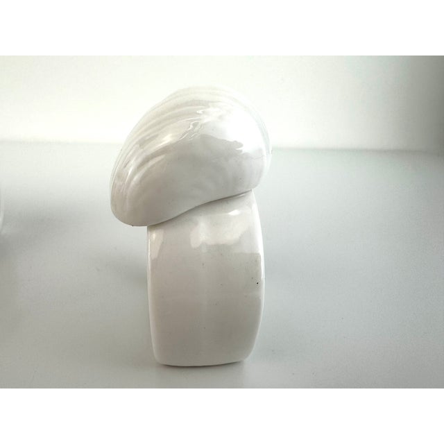 1970s White Ceramic Seashell Napkin Rings Coastal Table Decor - Set of 10 For Sale In Little Rock - Image 6 of 8