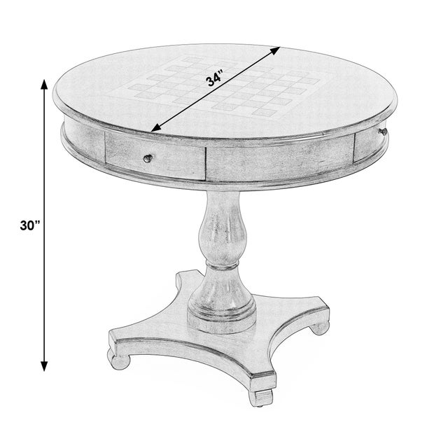 Traditional Fredrik 34 in. W Round Wood Pedestal Base Game table, Cherry For Sale - Image 3 of 8