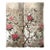 Hand-Painted Chinoiserie Wallpaper on Champagne Metallic, Peonies & Birds – Set of 2 For Sale