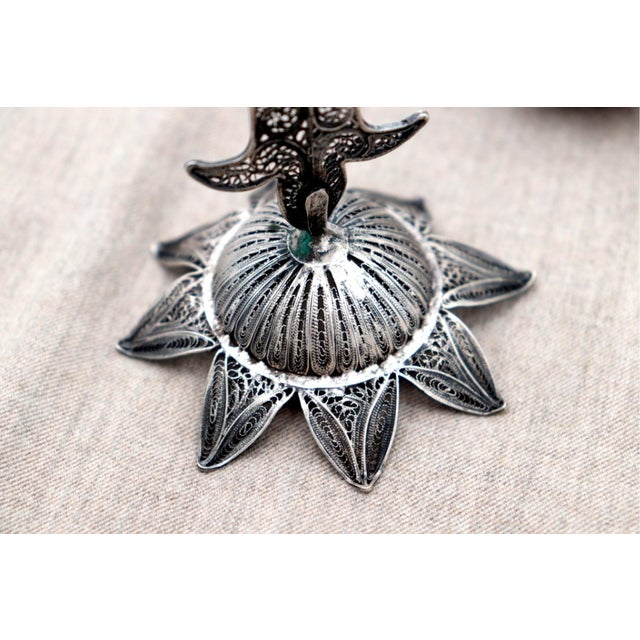 Filigree Silver Table Cross with Reliefs For Sale - Image 5 of 6