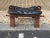 Pair of Vintage Vinyl Seat Brass Inlaid Camel Saddle Stools For Sale - Image 11 of 12