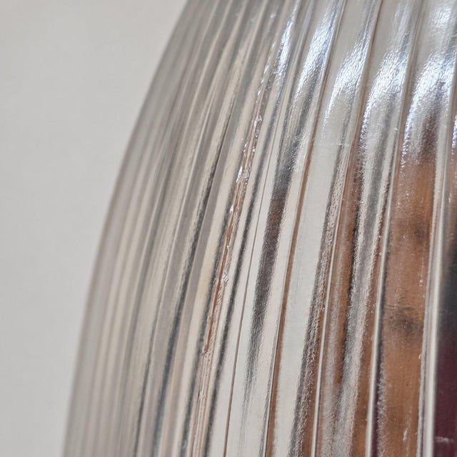 Vintage Eagle Pendant Light, Ribbed Glass Shade, Upcycled Fixture For Sale - Image 4 of 16