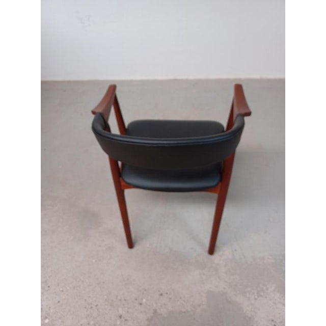 Fully Restored Teak Armchair in Black Leather by Th. Harlev, 1960s For Sale - Image 10 of 14