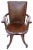 Antique Mahogany and Leather Swivel Captain's Chair, 1900s For Sale - Image 6 of 12