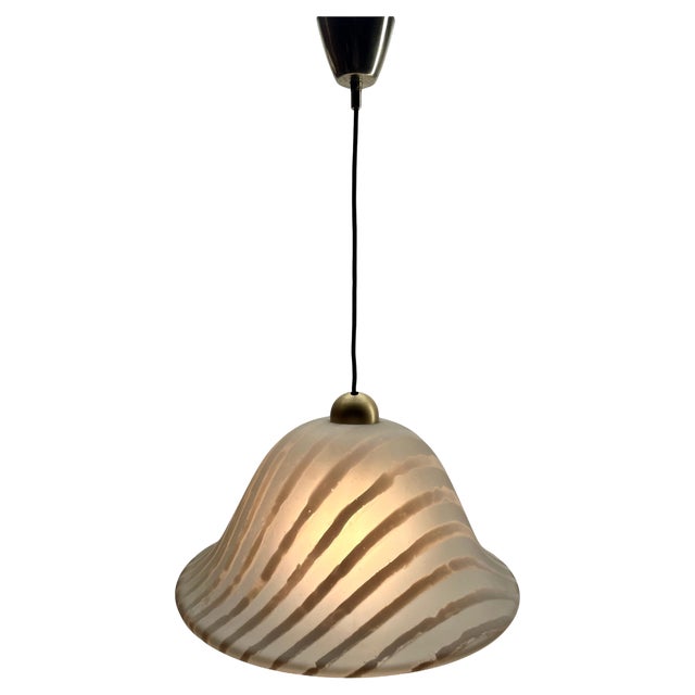 Vintage Frosted and Textured Glass Pendent Lamp from Peill & Putzler, 1970s For Sale