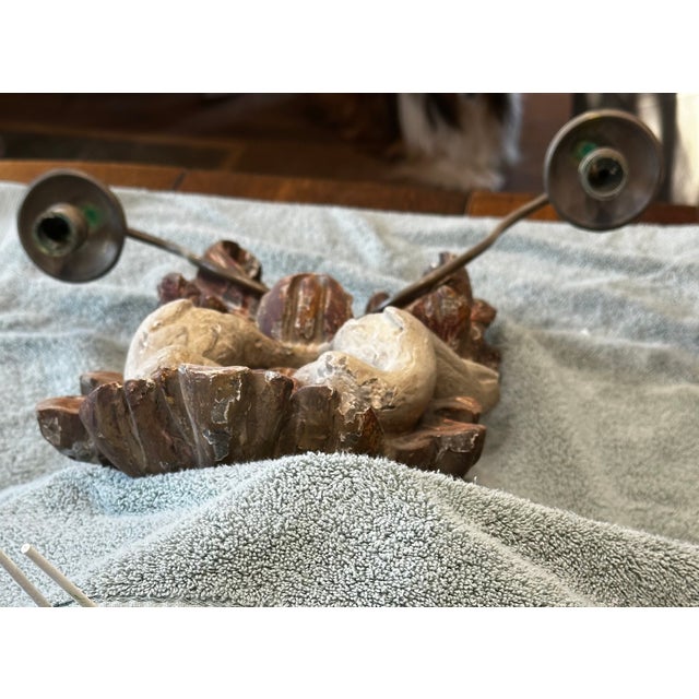 Pair of 18th Century Portuguese Carved Wood Wall Sconces With Provenance For Sale In Santa Fe - Image 6 of 8