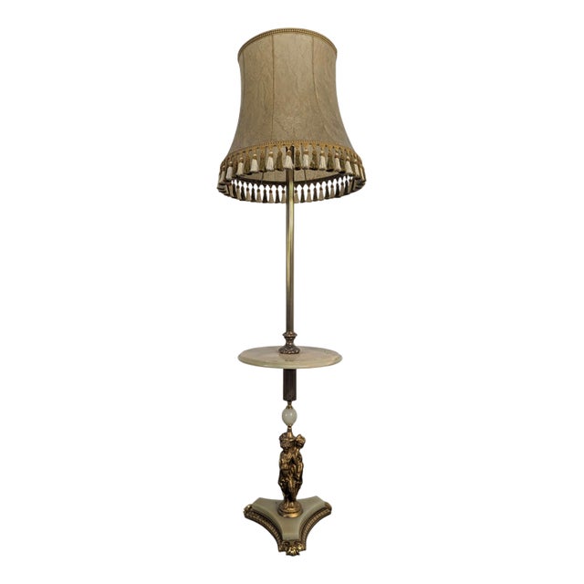 Neoclassical Style Floor Lamp in Onyx For Sale