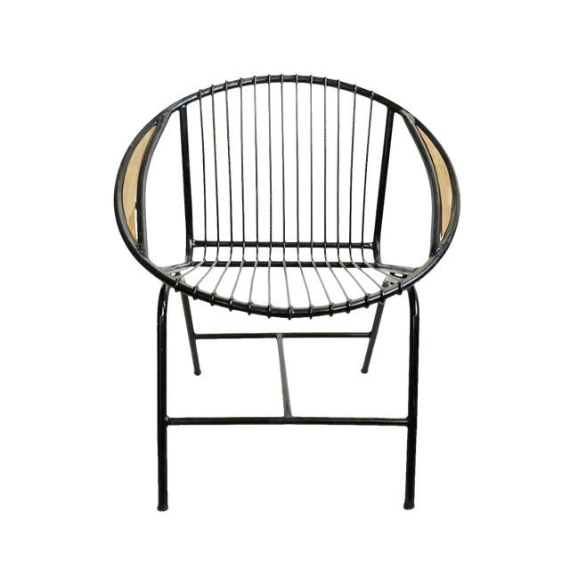 Retro Ring Black Iron Outdoor Chair For Sale