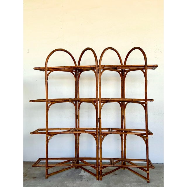 Vintage Bent Rattan Arched Etagere For Sale - Image 9 of 12