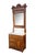 Victorian Antique Late Victorian Eastlake Walnut Marble Top Washstand Mirrored Commode 82" For Sale - Image 3 of 14