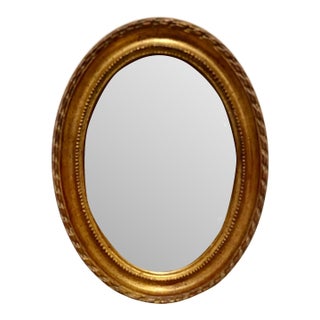 Vintage Gilt Italian Oval Mirror For Sale