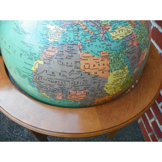Mid 20th Century Kittinger Illuminated Reploge World Globe on Mahogany Stand For Sale - Image 10 of 13