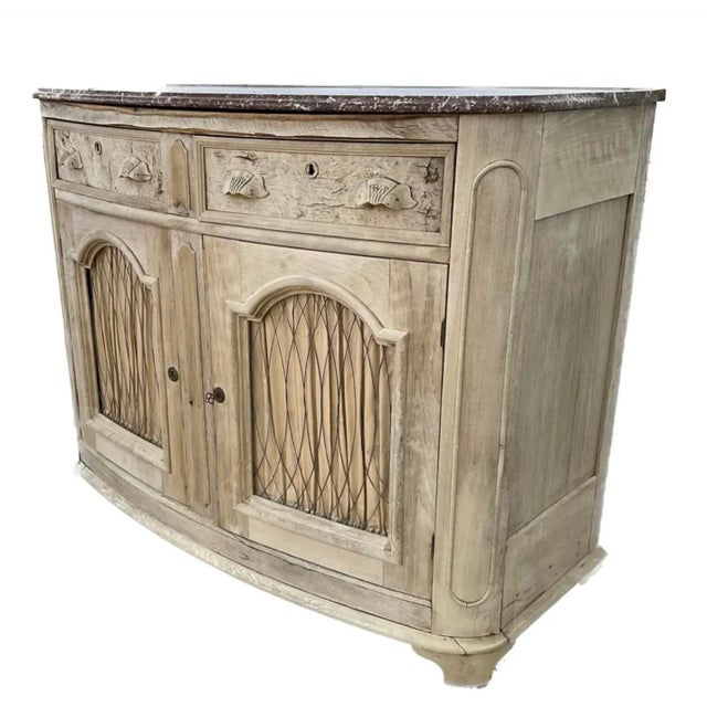 19th Century Buffet Cabinet With Marble Top For Sale In Tampa - Image 6 of 11
