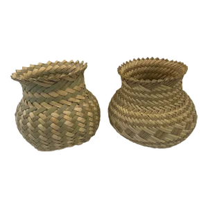 Vintage Tarahumara Hand Woven Urn Shaped Baskets - a Pair