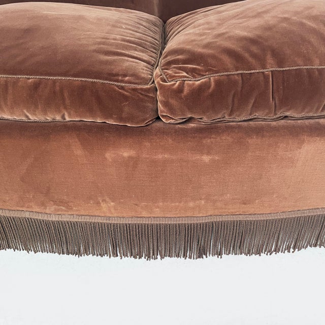 Italian Art Deco Two-Seater Sofa in Brown Velvet, 1930s For Sale - Image 17 of 18