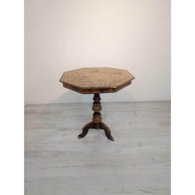 19th Century Biedermaier Marquetry Coffee Table For Sale - Image 3 of 12